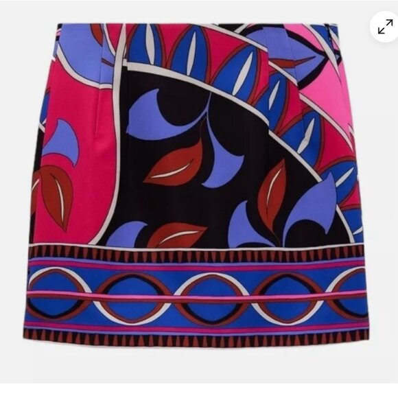NEW Zara BLOGGER'S FAVE! Pucci Style Printed Mini Skirt, Size XS - Picture 12 of 16